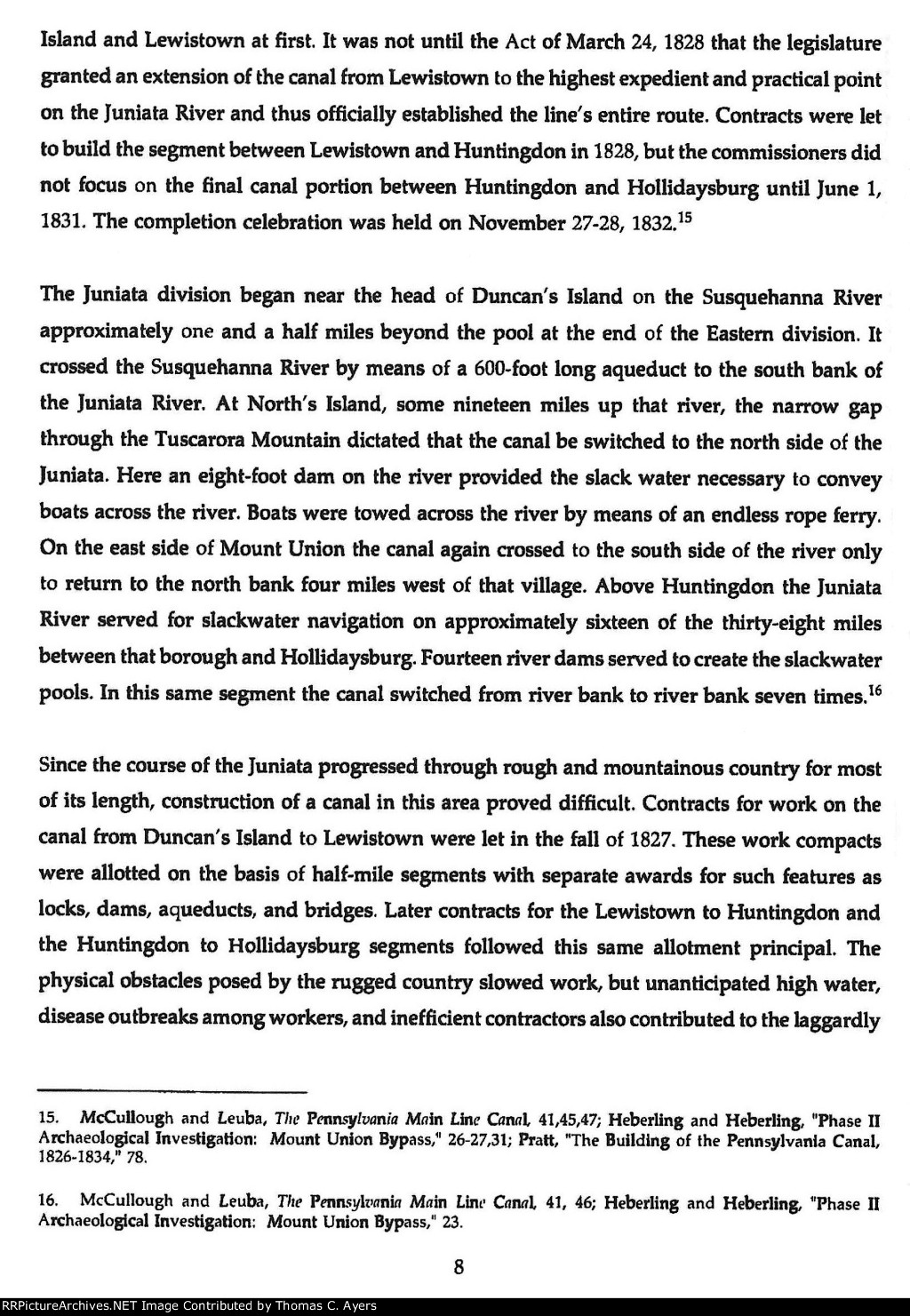 "Pennsylvania Main Line Canal," Page 8, 1993